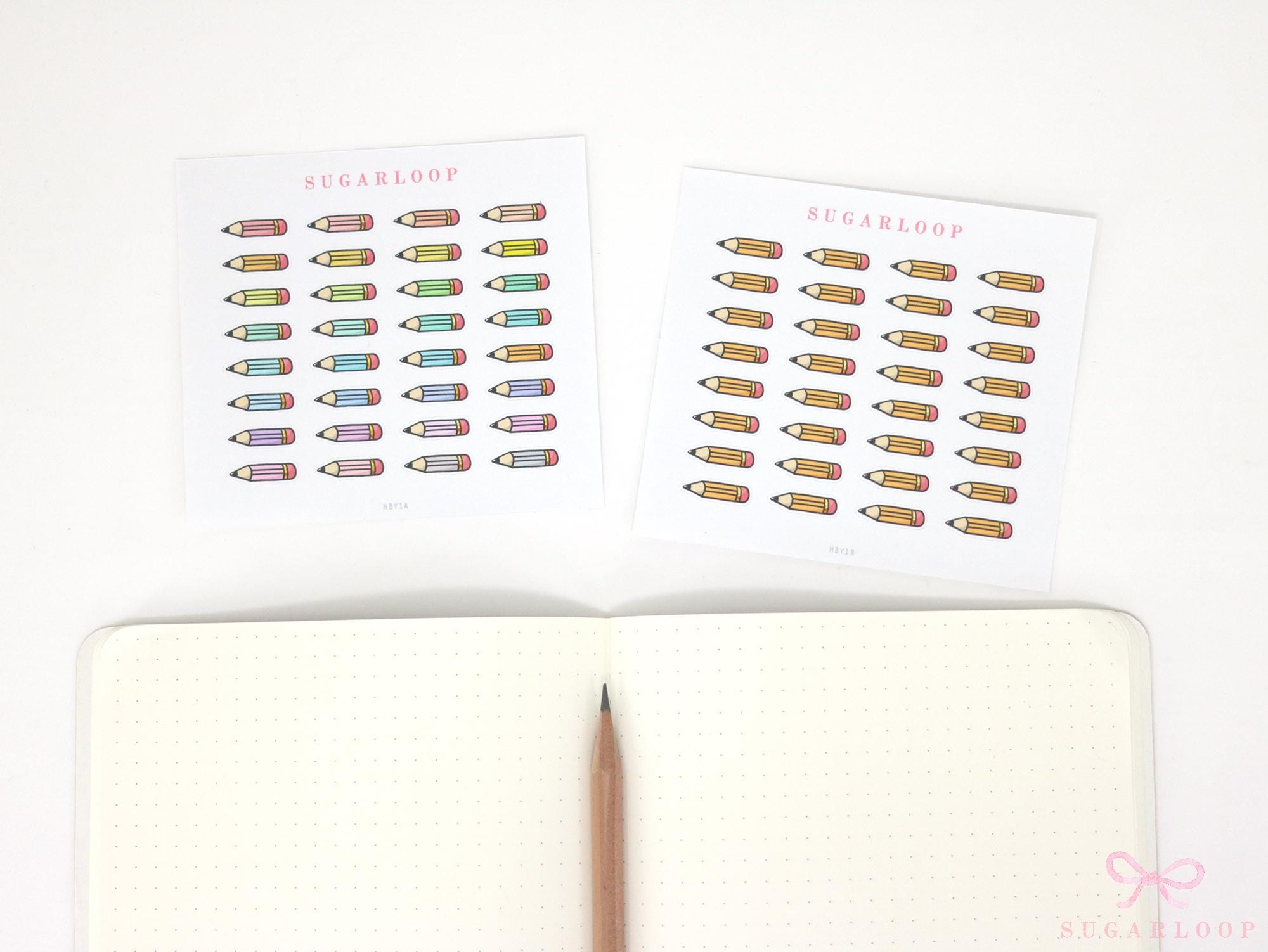 Cute Kawaii Doodle Pencil Planner Bujo and Journal Stickers