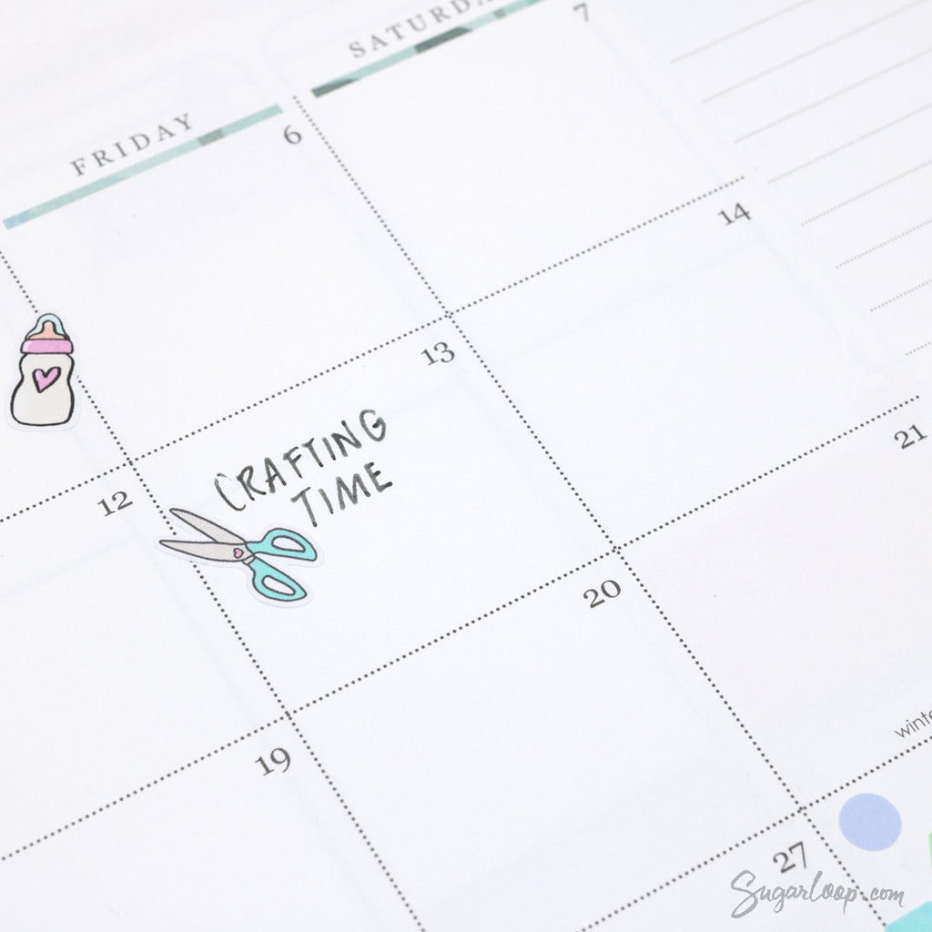 Cute Scissors Haircut Salon Beauty Appointment Reminders Bujo Journal Planner Stickers