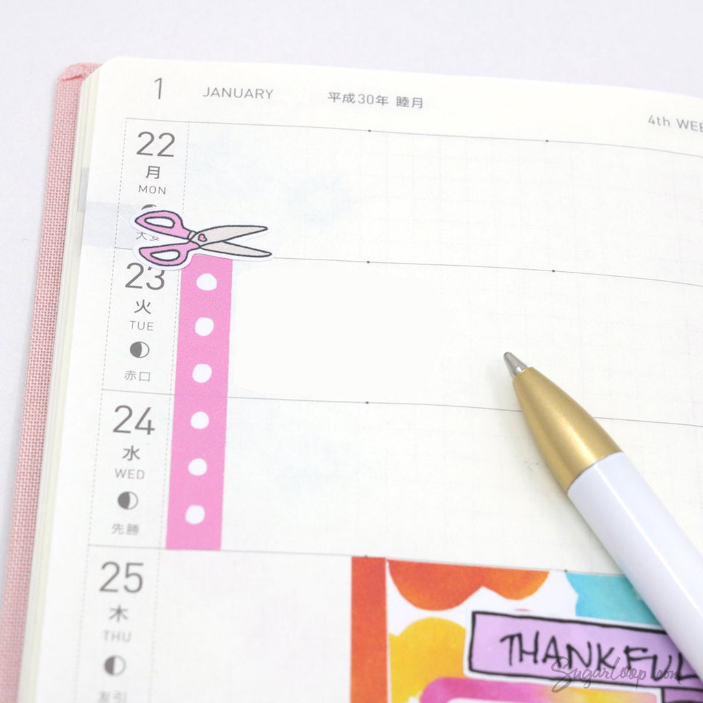 Cute Scissors Haircut Salon Beauty Appointment Reminders Bujo Journal Planner Stickers