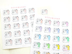 Cute Hand Drawn Sewing Machine Bujo Planner Stickers: Rainbow or Neutral