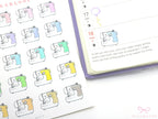 Cute Hand Drawn Sewing Machine Bujo Planner Stickers: Rainbow or Neutral