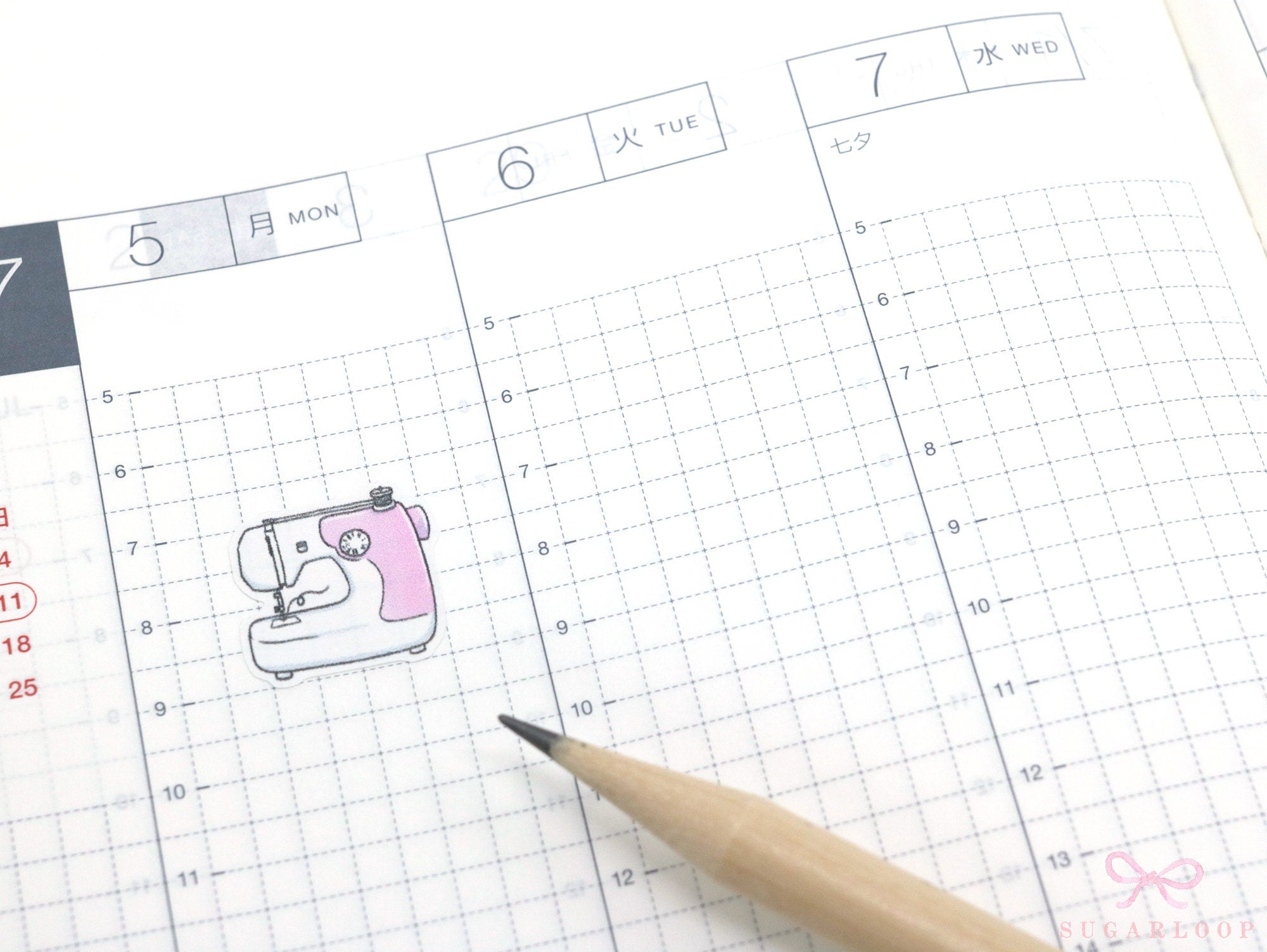 Cute Hand Drawn Sewing Machine Bujo Planner Stickers: Rainbow or Neutral