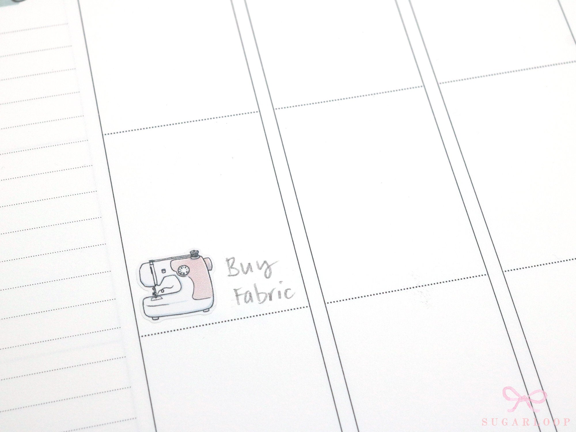 Cute Hand Drawn Sewing Machine Bujo Planner Stickers: Rainbow or Neutral