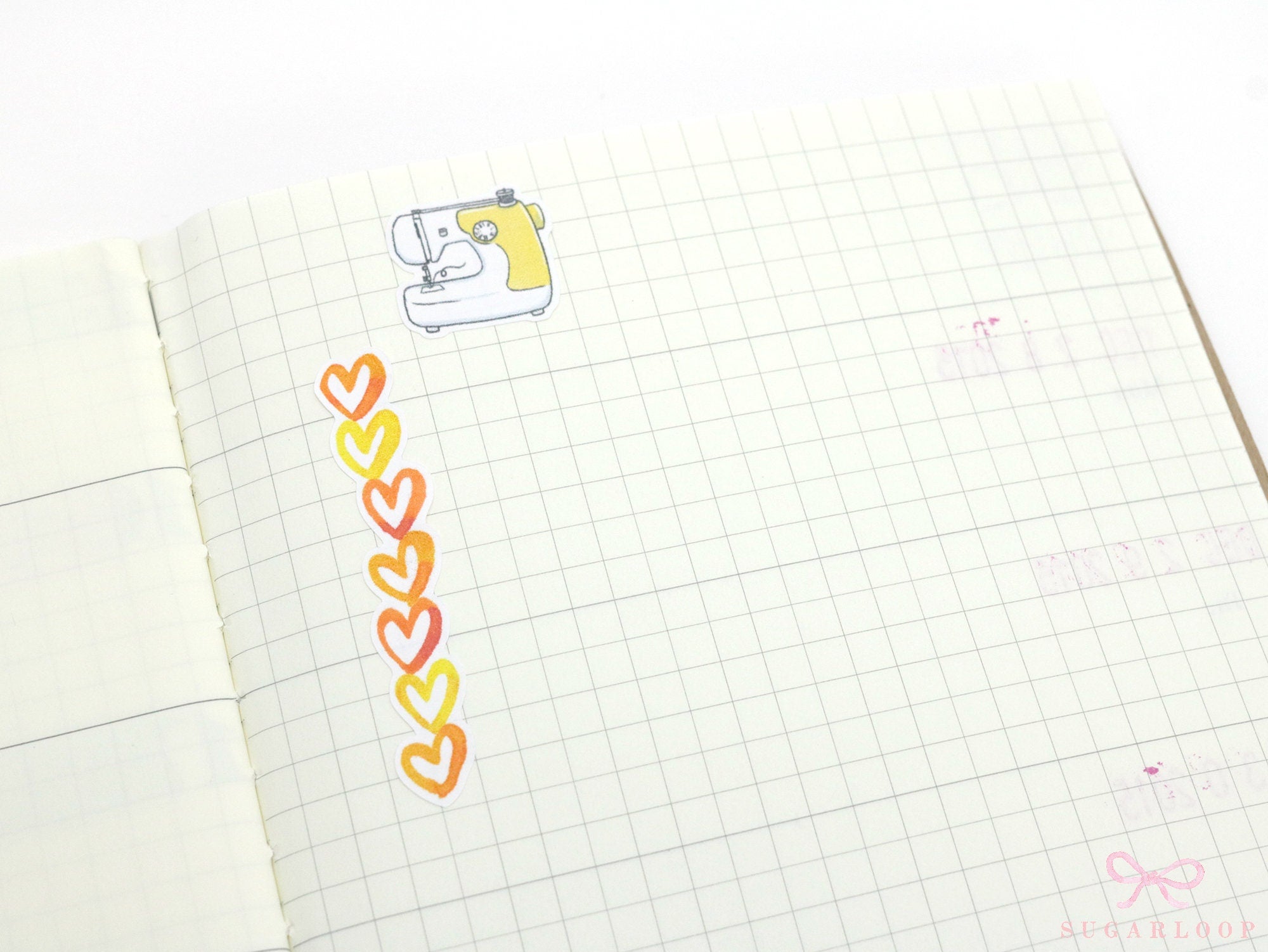 Cute Hand Drawn Sewing Machine Bujo Planner Stickers: Rainbow or Neutral