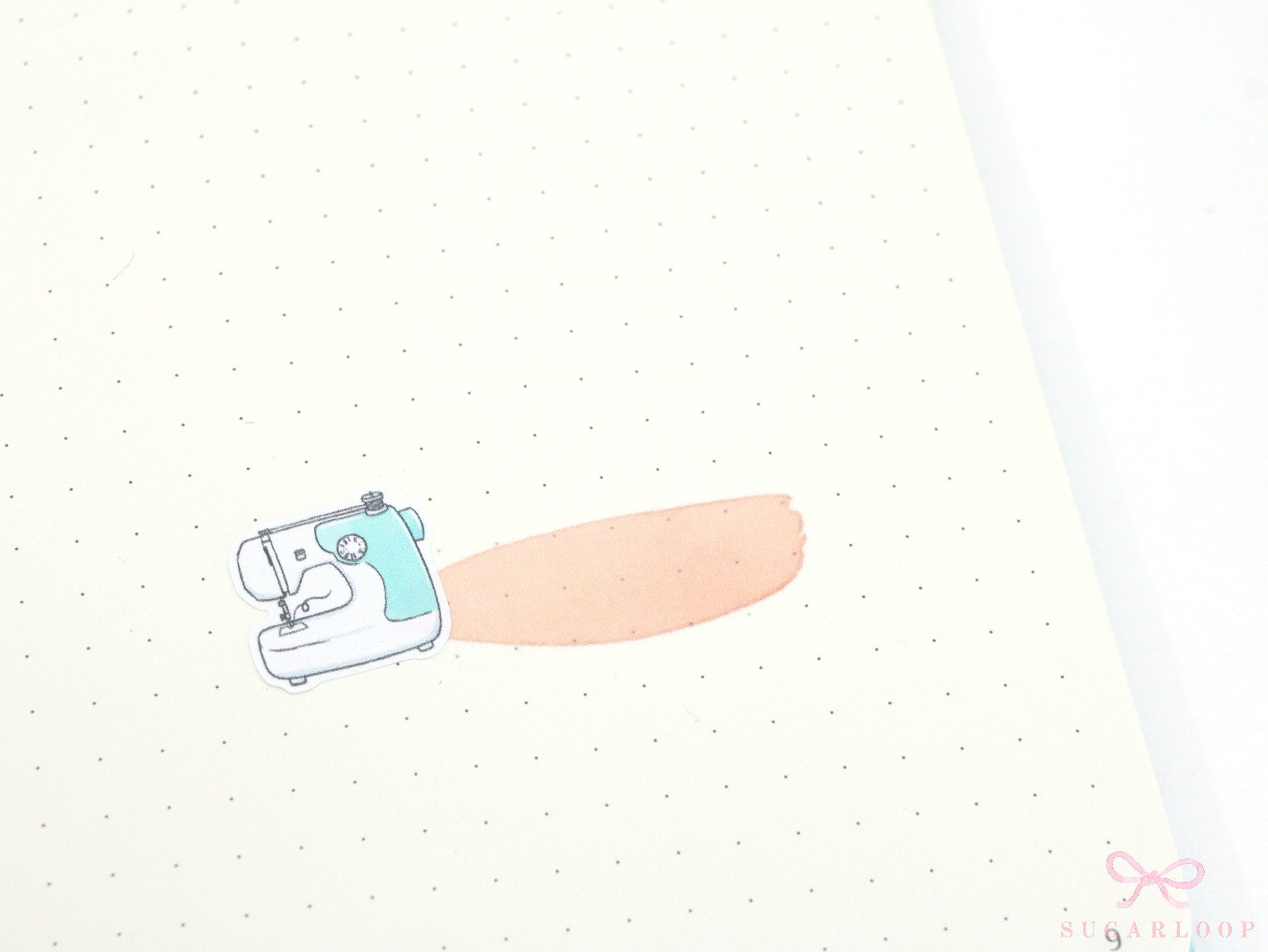 Cute Hand Drawn Sewing Machine Bujo Planner Stickers: Rainbow or Neutral