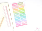 Header Title List Label Bujo Planner Stickers: 0.25in (6 mm) Tall Pastel Rainbow, Planner Essentials