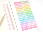 Header Title List Label Bujo Planner Stickers: 0.25in (6 mm) Tall Pastel Rainbow, Planner Essentials