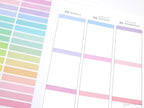 Header Title List Label Bujo Planner Stickers: 0.25in (6 mm) Tall Pastel Rainbow, Planner Essentials
