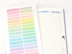 Header Title List Label Bujo Planner Stickers: 0.25in (6 mm) Tall Pastel Rainbow, Planner Essentials