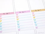 Header Title List Label Bujo Planner Stickers: 0.25in (6 mm) Tall Rainbow Pastel, Planner Essentials