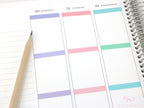 Header Title List Label Bujo Planner Stickers: 0.25in (6 mm) Tall Rainbow Pastel, Planner Essentials