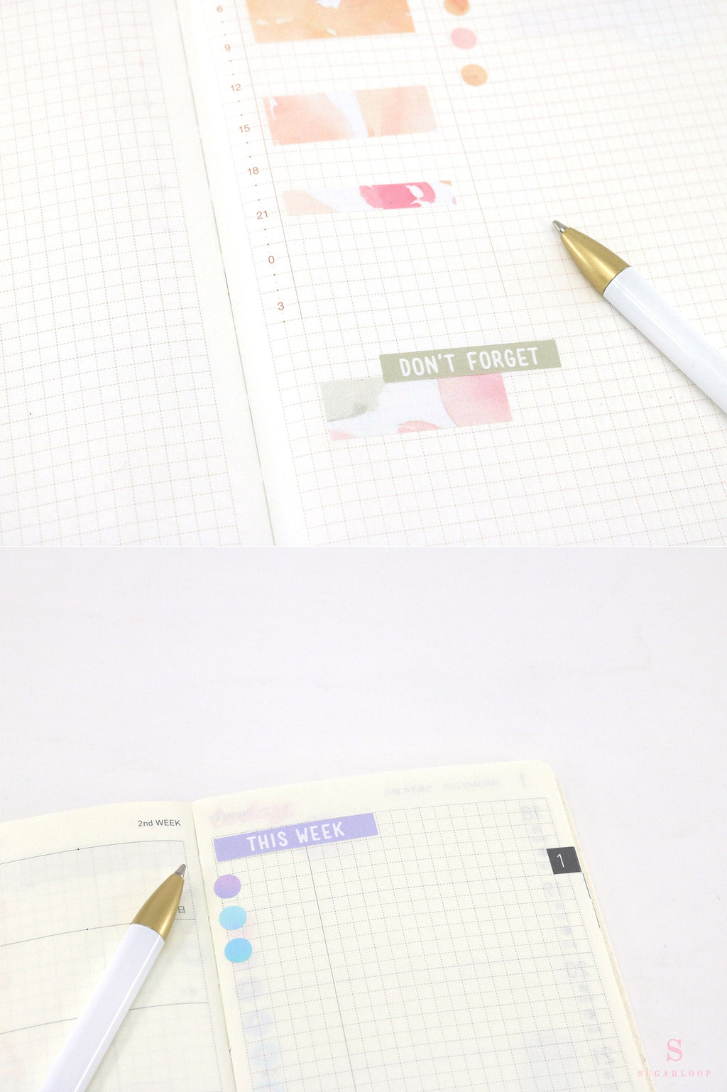 Header Label Planner Sticker: 1.5 in (38  mm) x 0.25 in (6 mm), Planner Essentials