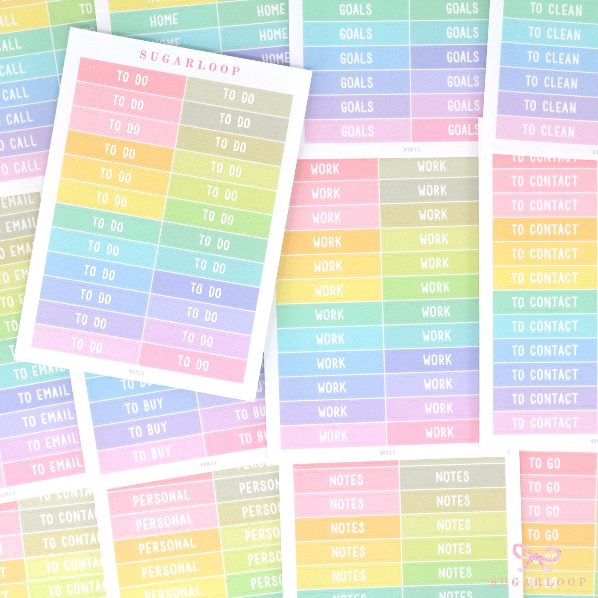 Header Label Planner Sticker: 1.5 in (38  mm) x 0.25 in (6 mm), Planner Essentials