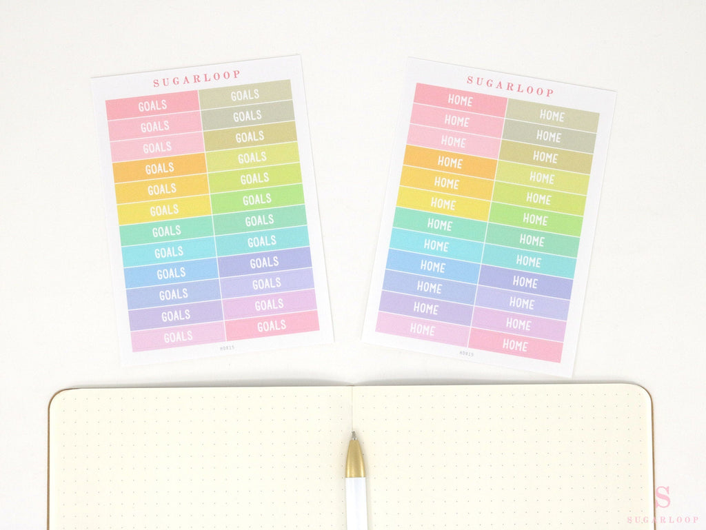 Header Label Planner Sticker: 1.5 in (38  mm) x 0.25 in (6 mm), Planner Essentials