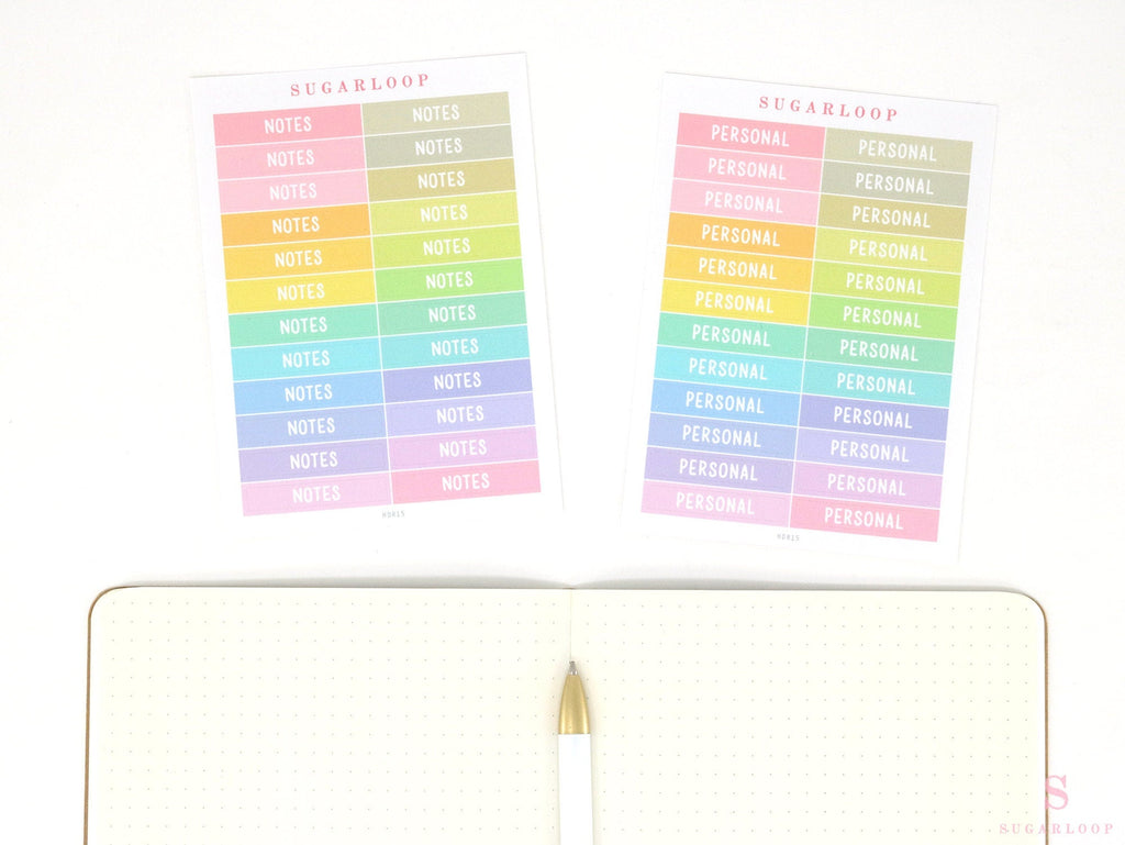 Header Label Planner Sticker: 1.5 in (38  mm) x 0.25 in (6 mm), Planner Essentials