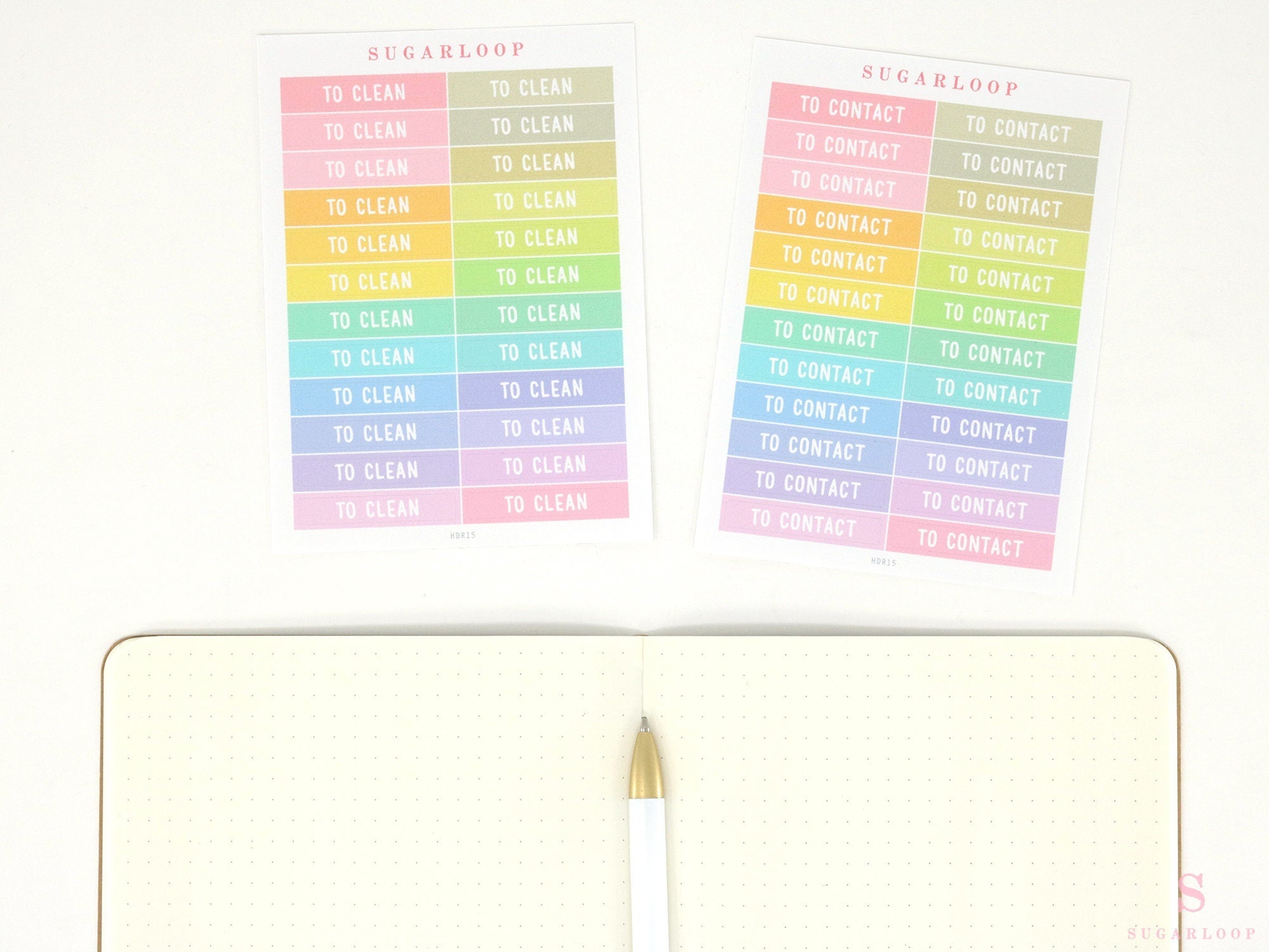 Header Label Planner Sticker: 1.5 in (38  mm) x 0.25 in (6 mm), Planner Essentials