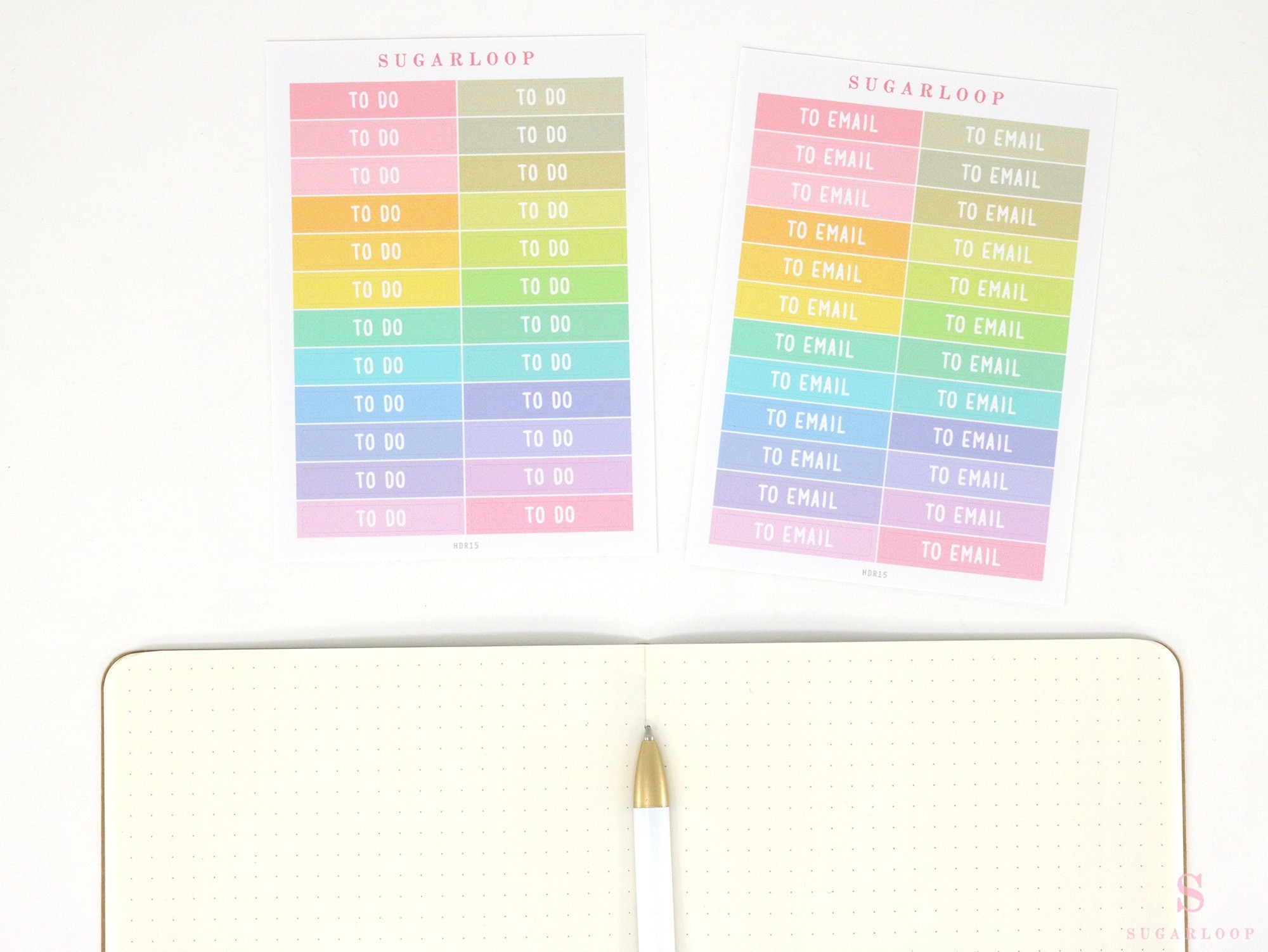 Header Label Planner Sticker: 1.5 in (38  mm) x 0.25 in (6 mm), Planner Essentials