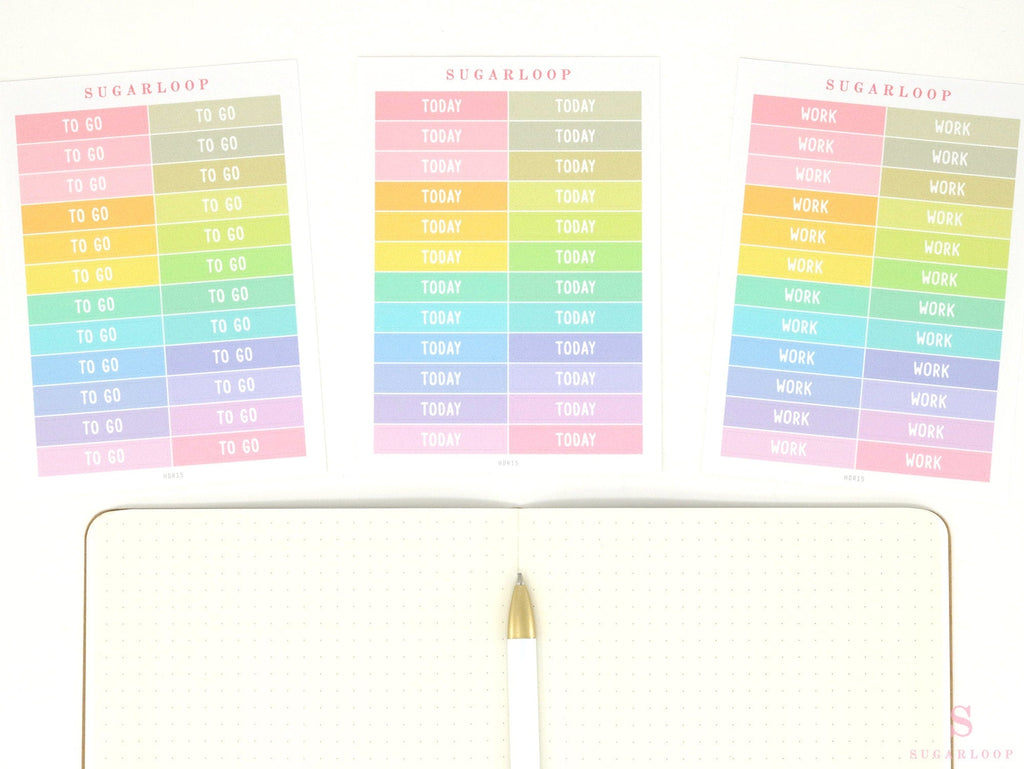 Header Label Planner Sticker: 1.5 in (38  mm) x 0.25 in (6 mm), Planner Essentials