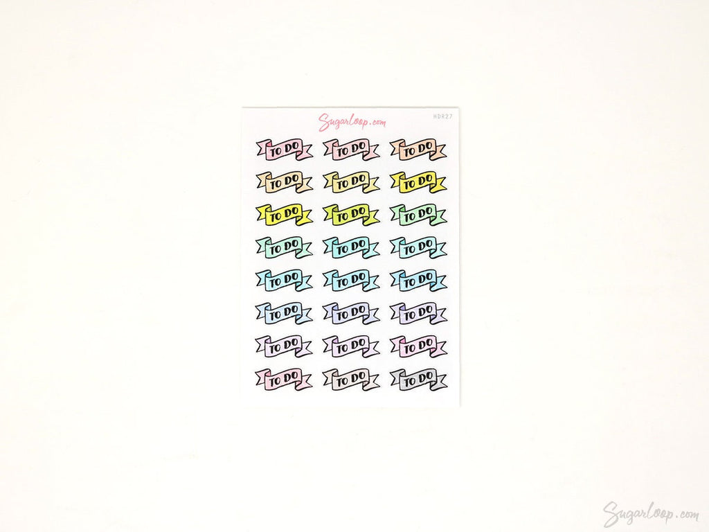 To Do Header Stickers for Planners & Bujo Journals: Pastel