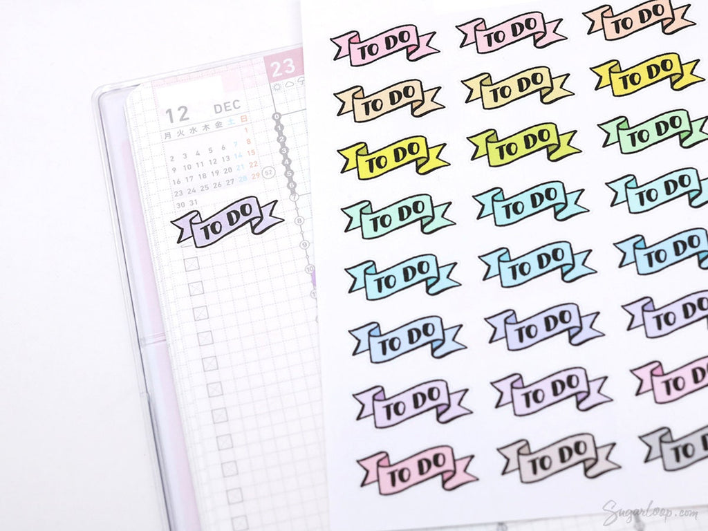 To Do Header Stickers for Planners & Bujo Journals: Pastel