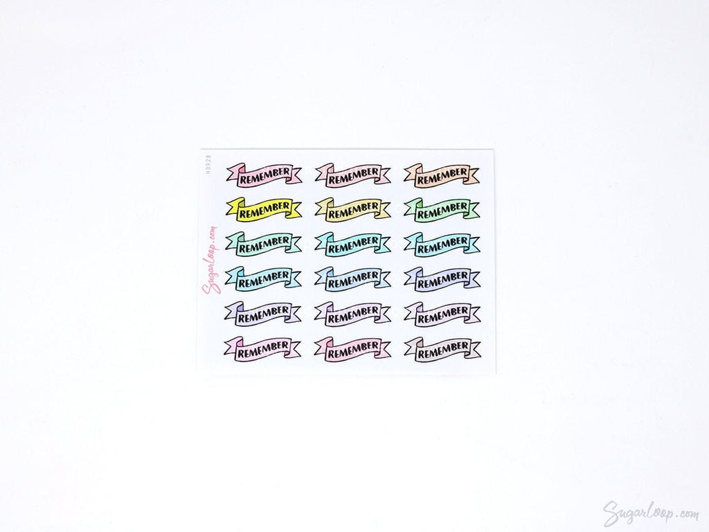Remember Header Stickers for Planners & Bujo Journals: Pastel