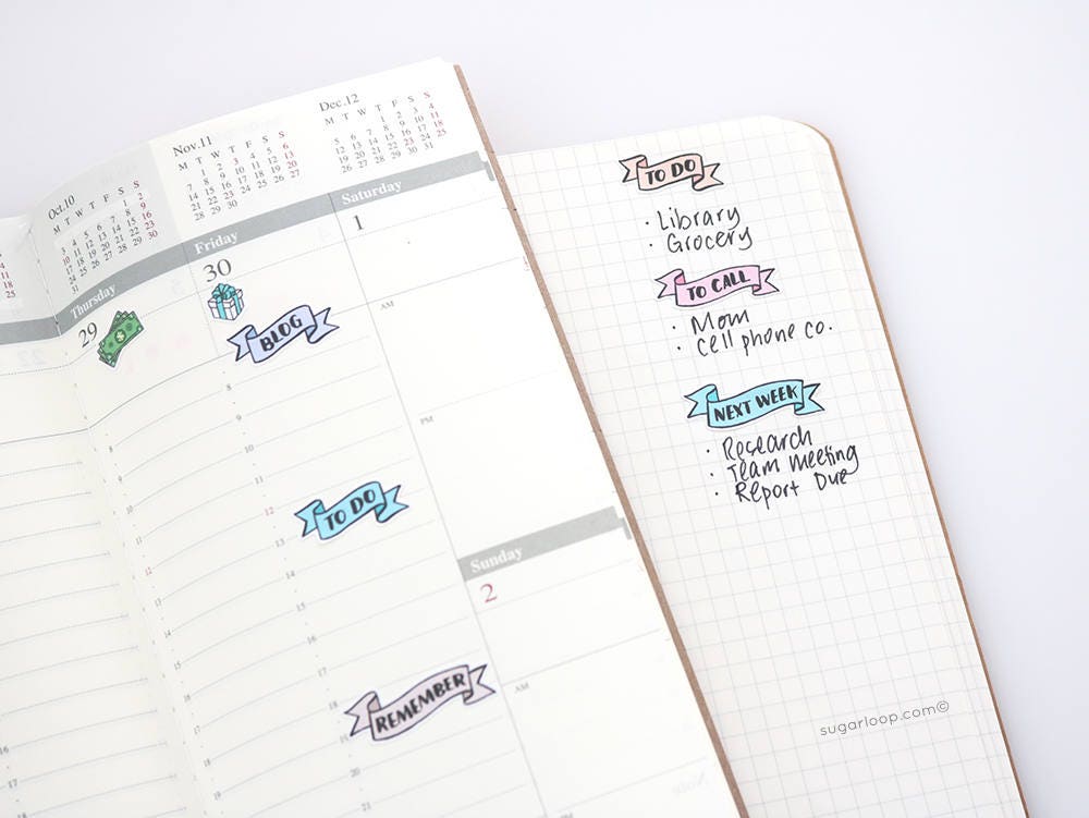 Remember Header Stickers for Planners & Bujo Journals: Pastel