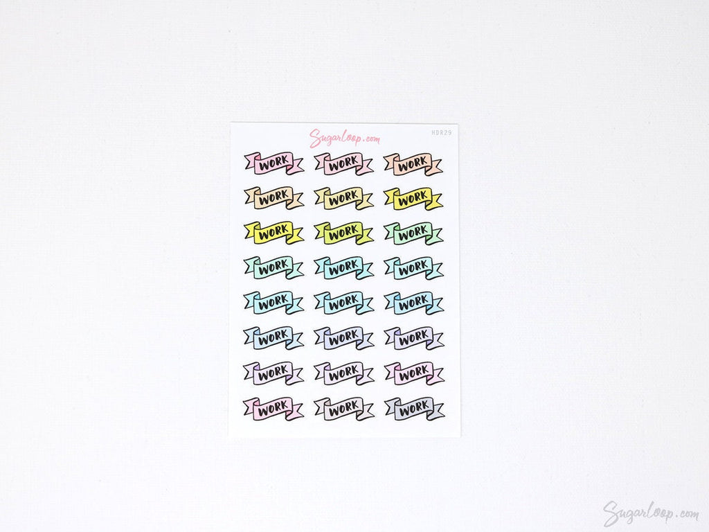 Work + Personal Header Stickers for Planners & Bujo Journals: Pastel