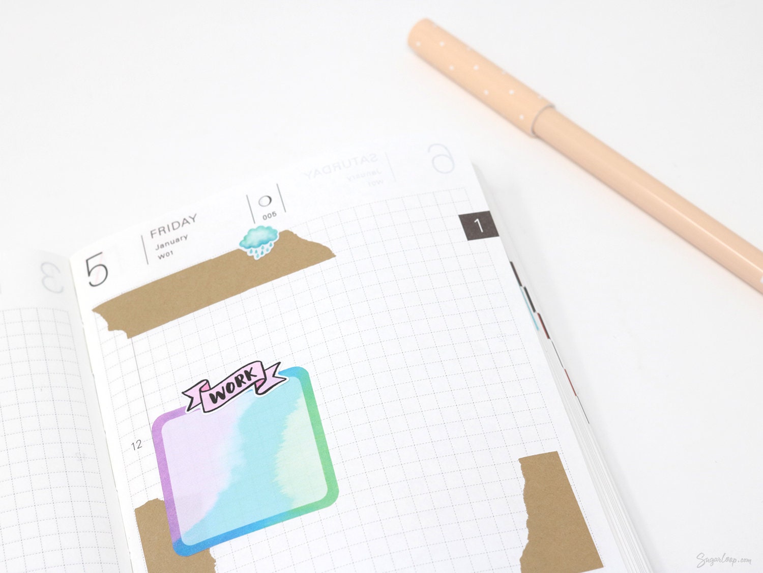 Work + Personal Header Stickers for Planners & Bujo Journals: Pastel