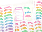 School Uni Teacher Banner Stickers for Planners & Journals: Pastel