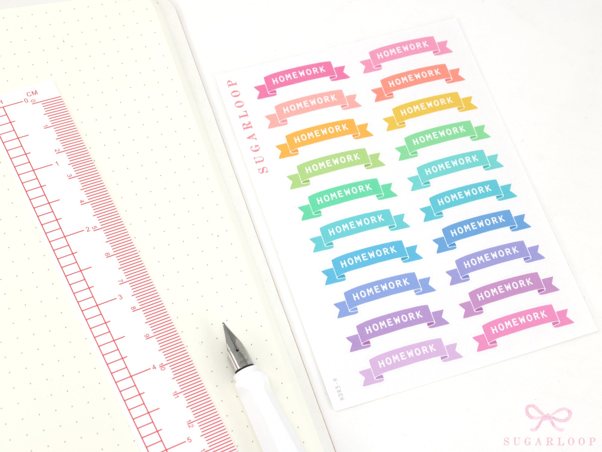 Homework Planner and Journal Header Sticker Labels