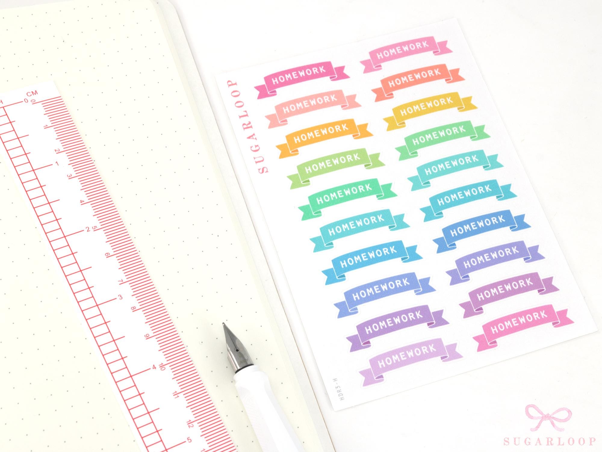 School Uni Teacher Banner Stickers for Planners & Journals: Pastel