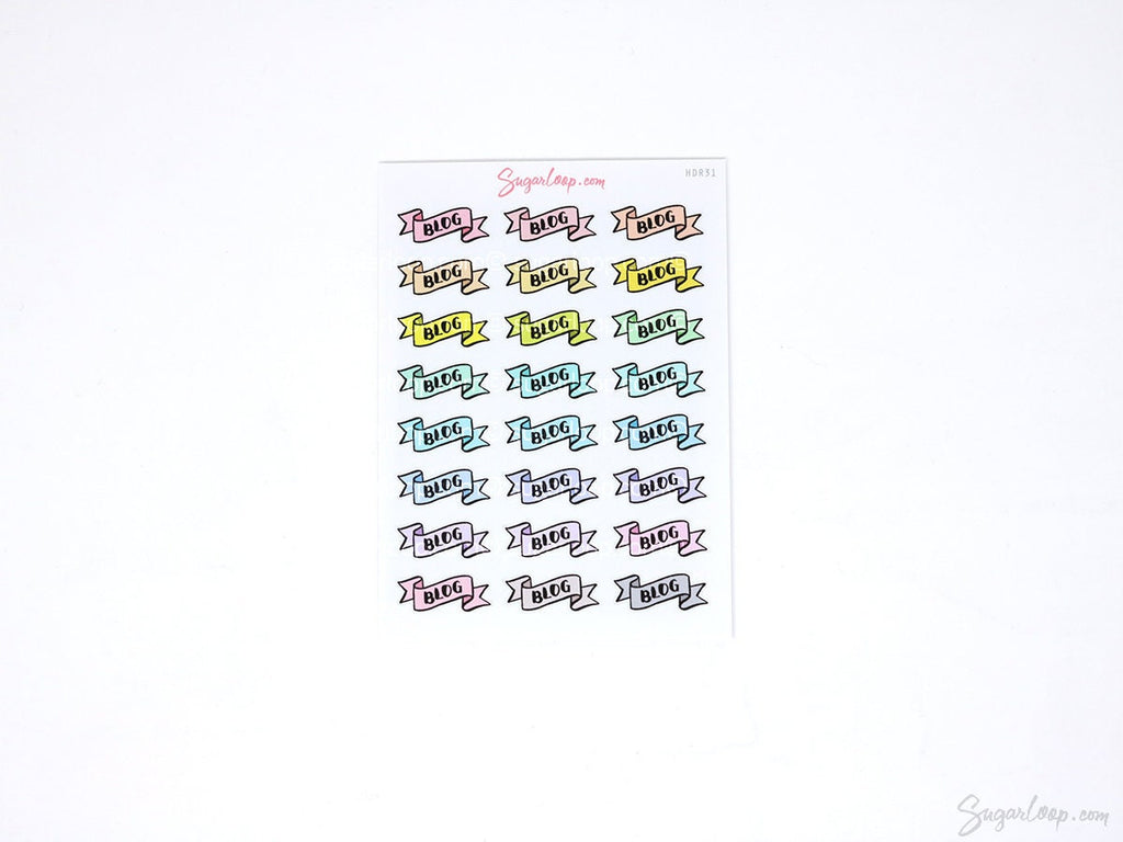 Blog Icon Banner Header Stickers for Planners & Bujo Journals: Pastel