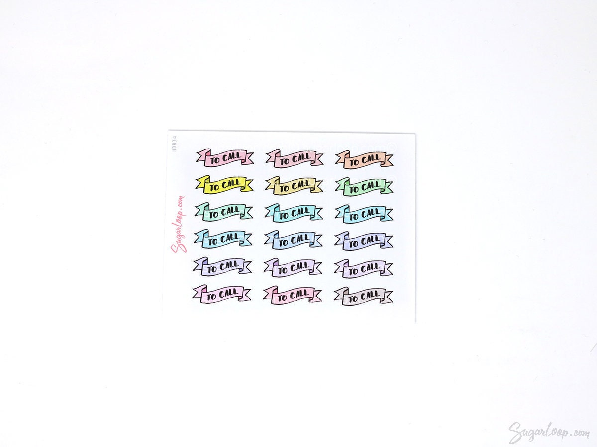 To Call Header Stickers for Planners & Bujo Journals: Pastel, Planner Essentials