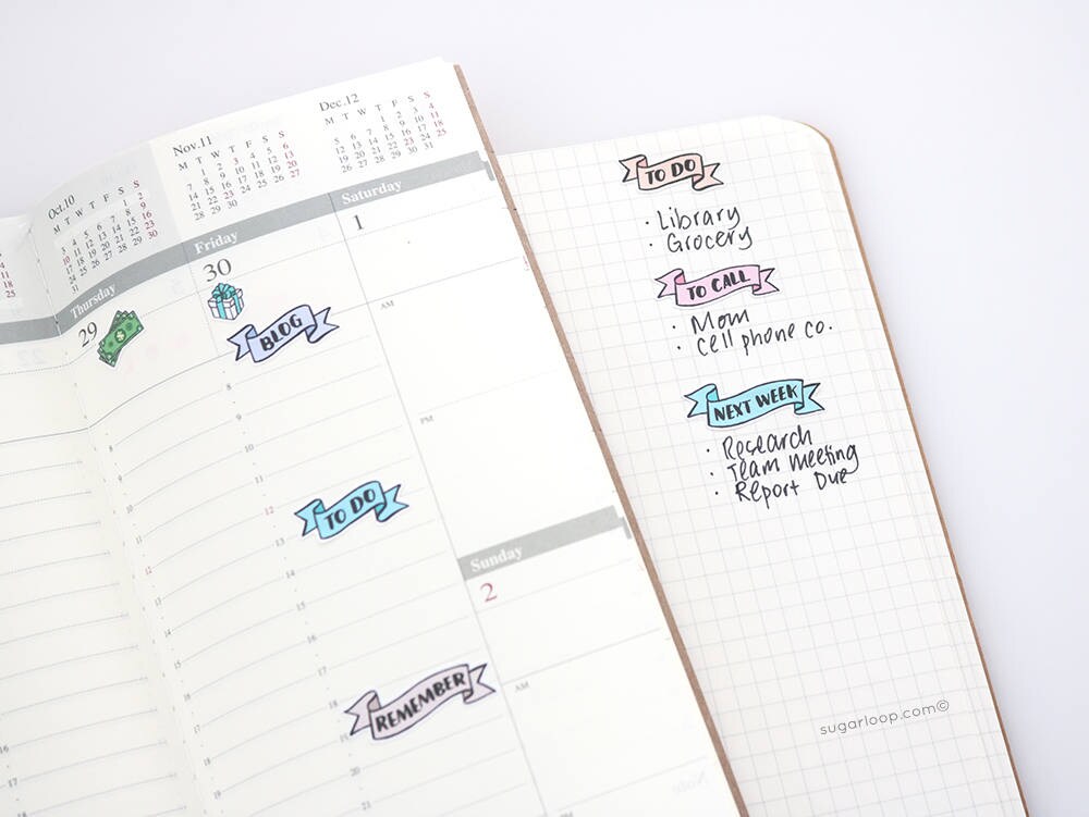 Today Banner Stickers for Planners & Bujo Journals: Pastel