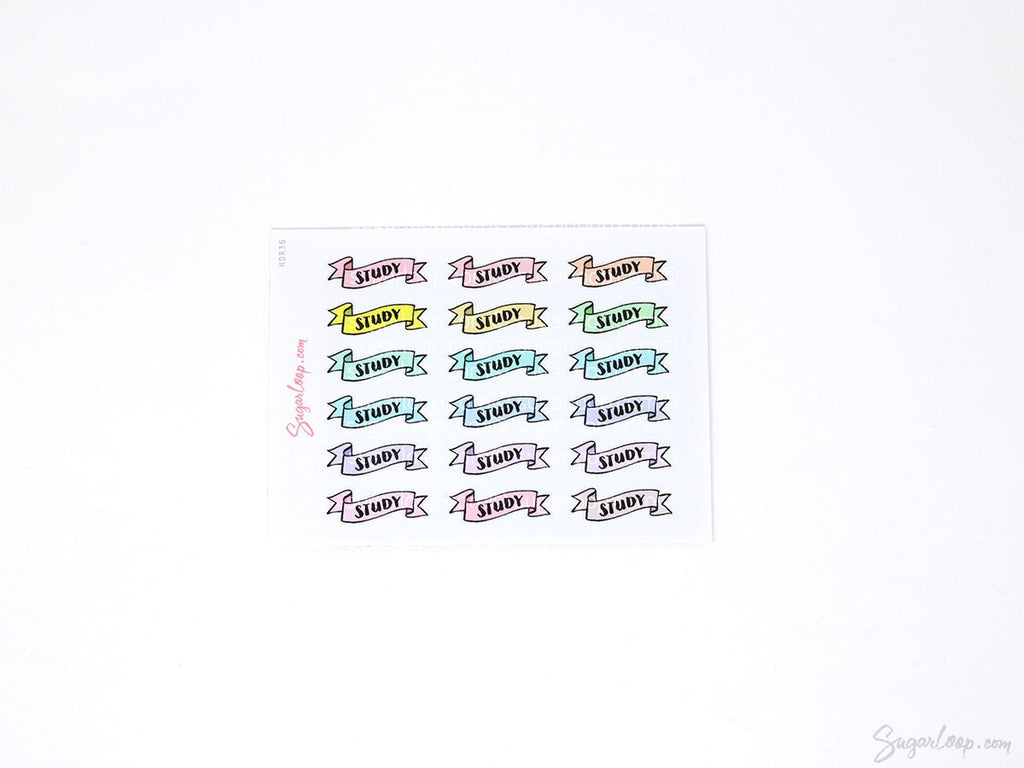 Study Header Stickers for Planners & Bujo Journals: Pastel, Planner Essentials