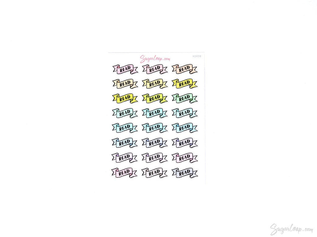 Read Header Stickers for Planners & Bujo Journals: Pastel, Planner Essentials