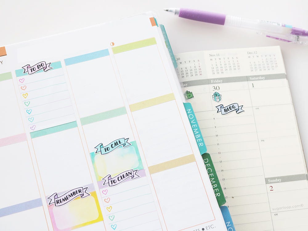 Read Header Stickers for Planners & Bujo Journals: Pastel, Planner Essentials