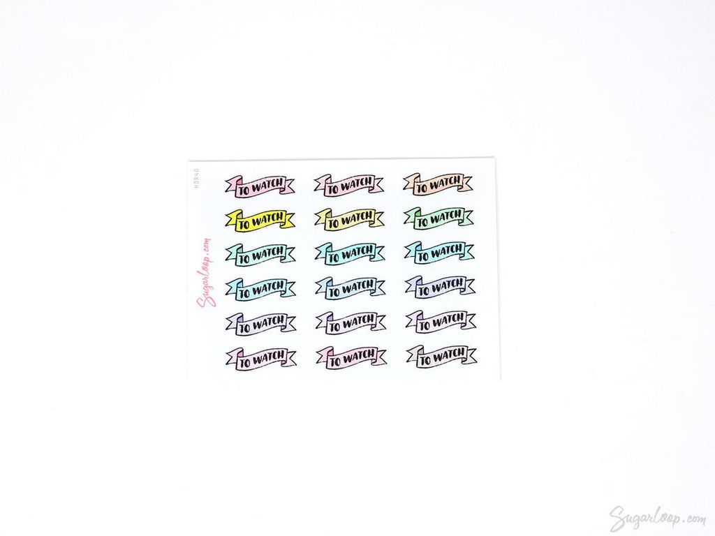 To Watch Header Stickers for Planners & Bujo Journals: Pastel