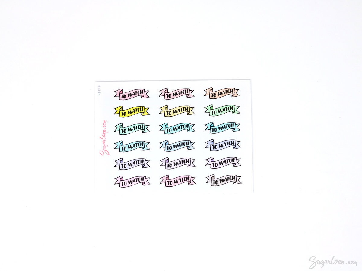 To Watch Header Stickers for Planners & Bujo Journals: Pastel