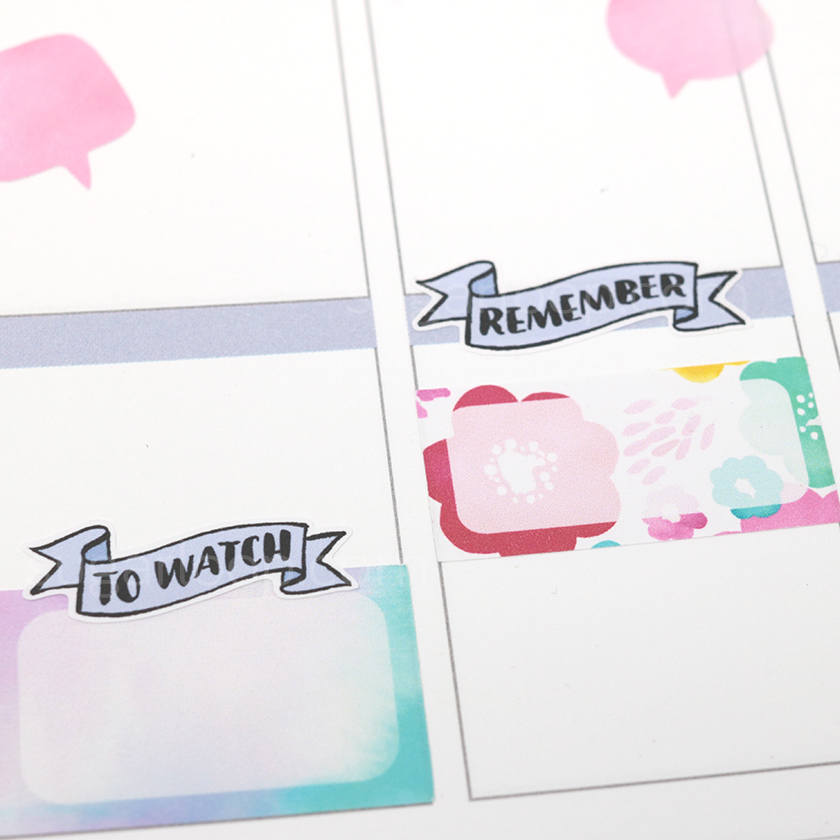 To Watch Header Stickers for Planners & Bujo Journals: Pastel