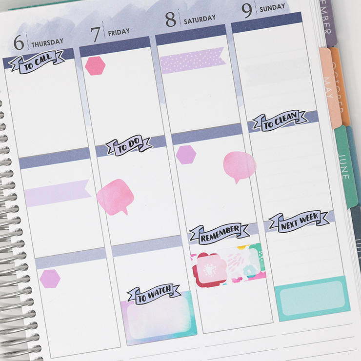 To Watch Header Stickers for Planners & Bujo Journals: Pastel