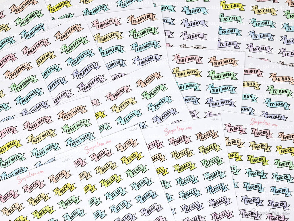 To Watch Header Stickers for Planners & Bujo Journals: Pastel