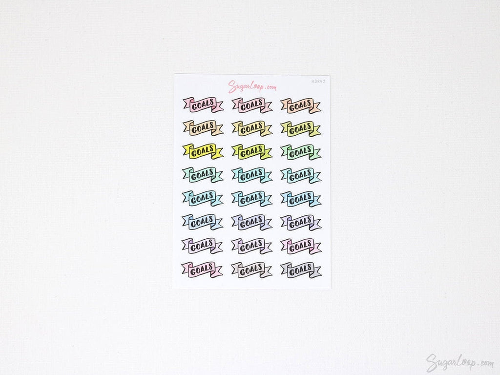 Goals Header Stickers for Planners & Bujo Journals: Pastel