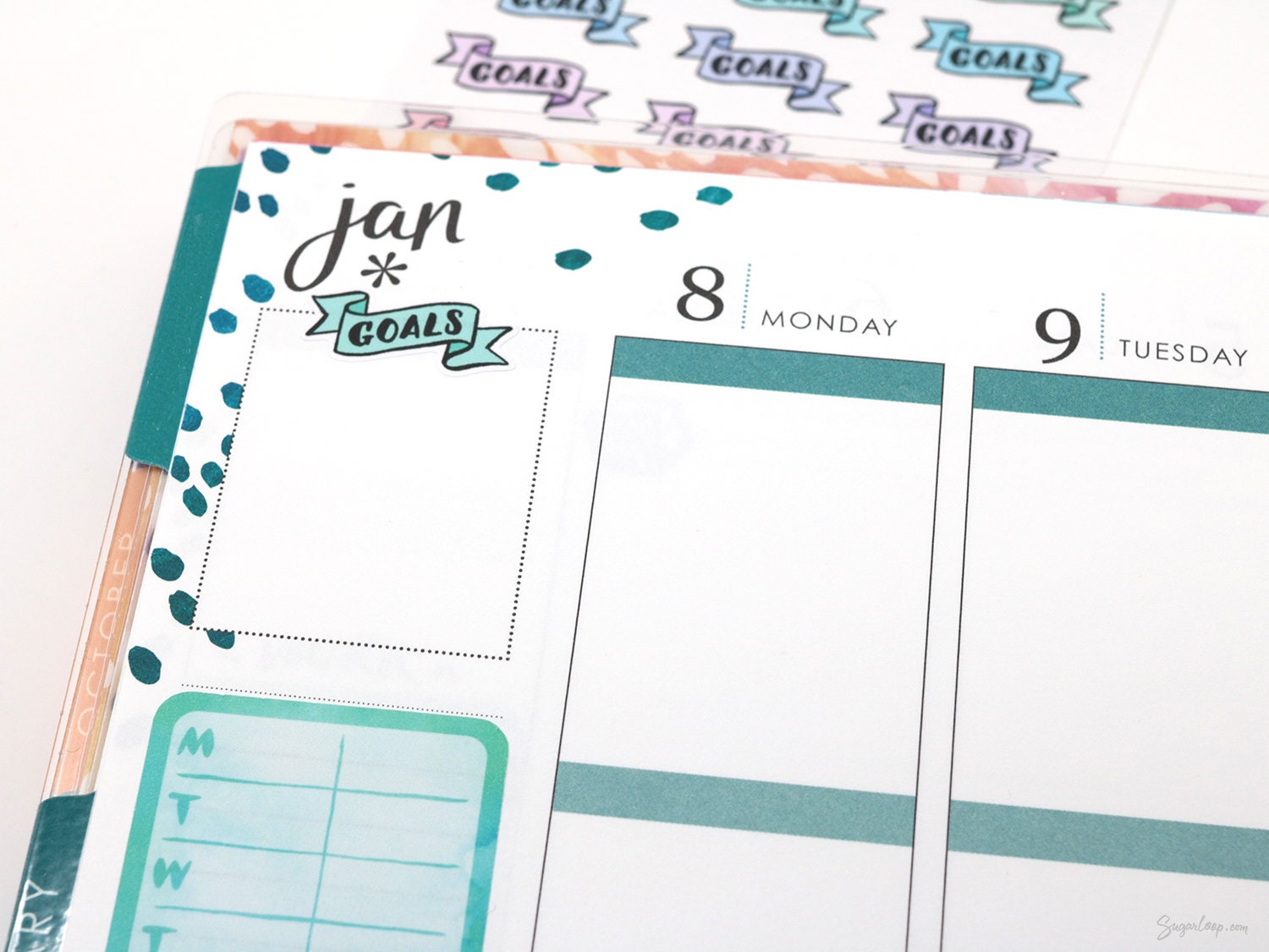 Goals Header Stickers for Planners & Bujo Journals: Pastel