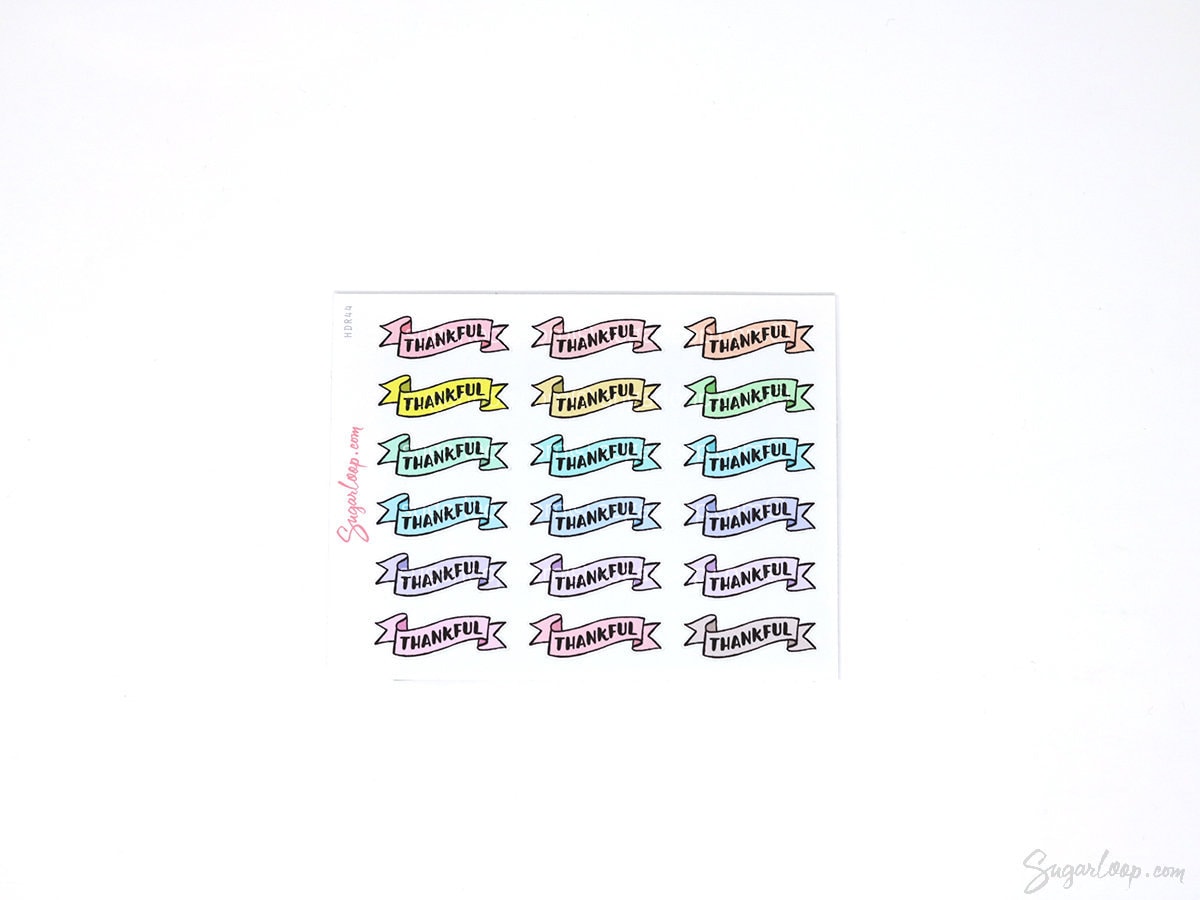 Thankful Header Stickers for Planners & Bujo Journals: Pastel