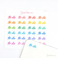 To Do Hand Lettered Header Script Bujo Planner Stickers: Looped Style in Rainbow
