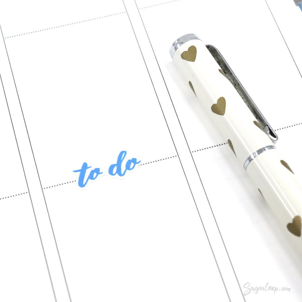 To Do Script Hand Lettering Header Bujo Planner Stickers: Rainbow