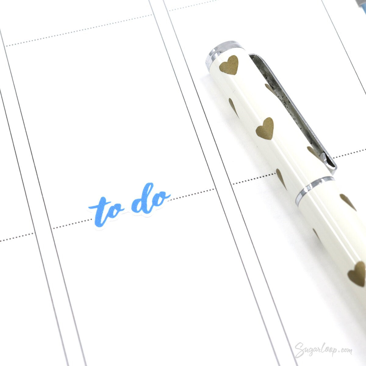 To Do Script Hand Lettering Header Bujo Planner Stickers: Rainbow