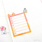 To Do Script Hand Lettering Header Bujo Planner Stickers: Rainbow