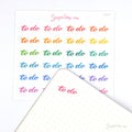To Do Header Stickers for Planners & Bujo Journals: Rainbow